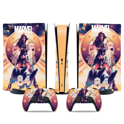 Wonder Woman decal skin for PS5 Digital Console and two Controllers