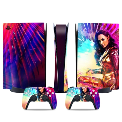 Wonder Woman decal skin for PS5 Digital Console and two Co.. Wonder Woman decal skin for PS5 Digital Console and two Co..