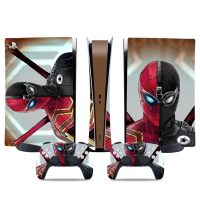 Spider Man decal skin for PS5 Digital Console and two Controllers