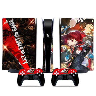 Persona 5 decal skin for PS5 Digital Console and two Contr.. Persona 5 decal skin for PS5 Digital Console and two Contr..