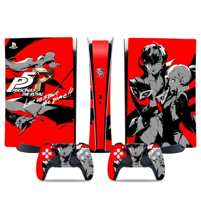 Persona 5 decal skin for PS5 Digital Console and two Contr.. Persona 5 decal skin for PS5 Digital Console and two Contr..