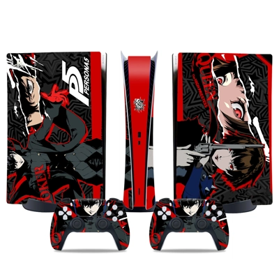 Persona 5 decal skin for PS5 Digital Console and two Contr.. Persona 5 decal skin for PS5 Digital Console and two Contr..