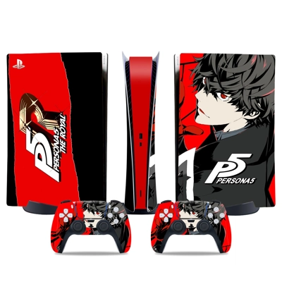 Persona 5 decal skin for PS5 Digital Console and two Contr.. Persona 5 decal skin for PS5 Digital Console and two Contr..