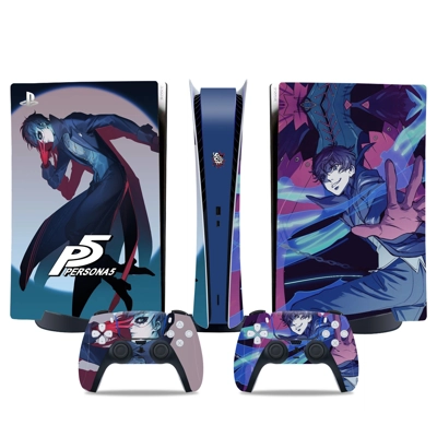 Persona 5 decal skin for PS5 Digital Console and two Contr.. Persona 5 decal skin for PS5 Digital Console and two Contr..