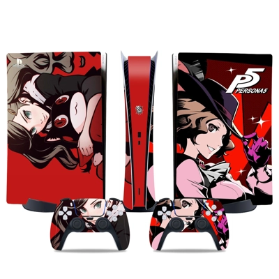 Persona 5 decal skin for PS5 Digital Console and two Contr.. Persona 5 decal skin for PS5 Digital Console and two Contr..