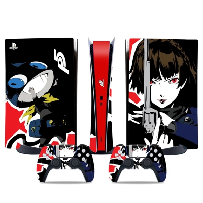 Persona 5 decal skin for PS5 Digital Console and two Contr.. Persona 5 decal skin for PS5 Digital Console and two Contr..