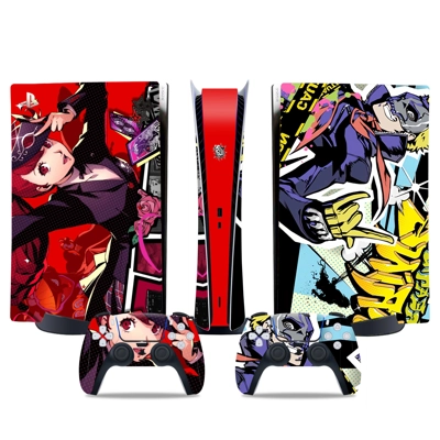 Persona 5 decal skin for PS5 Digital Console and two Contr.. Persona 5 decal skin for PS5 Digital Console and two Contr..