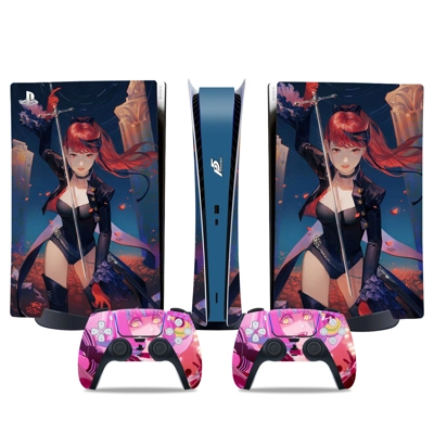 Persona 5 decal skin for PS5 Digital Console and two Contr.. Persona 5 decal skin for PS5 Digital Console and two Contr..