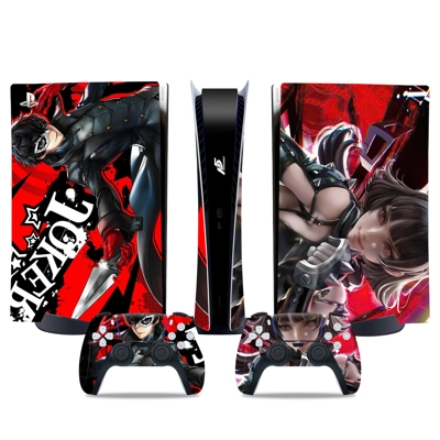 Persona 5 decal skin for PS5 Digital Console and two Contr.. Persona 5 decal skin for PS5 Digital Console and two Contr..