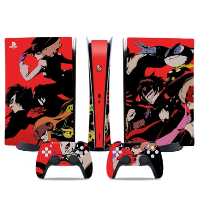 Persona 5 decal skin for PS5 Digital Console and two Contr.. Persona 5 decal skin for PS5 Digital Console and two Contr..