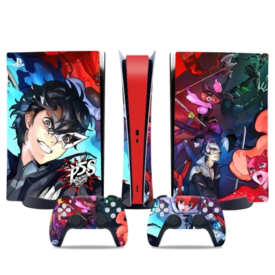 Persona 5 decal skin for PS5 Digital Console and two Contr.. Persona 5 decal skin for PS5 Digital Console and two Contr..