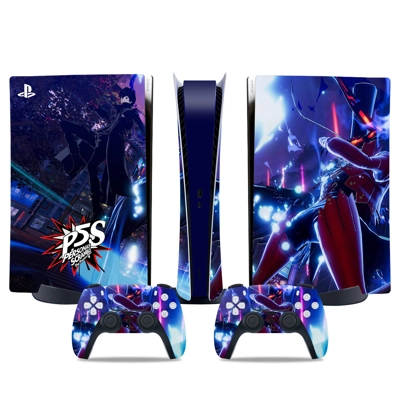 Persona 5 decal skin for PS5 Digital Console and two Contr.. Persona 5 decal skin for PS5 Digital Console and two Contr..