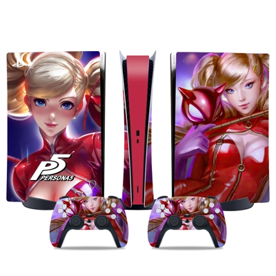 Persona 5 decal skin for PS5 Digital Console and two Controllers