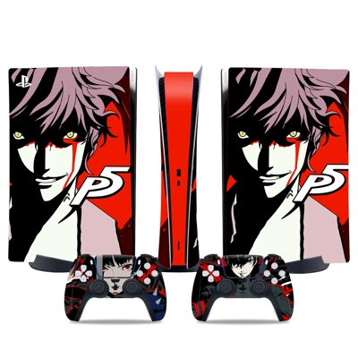 Persona 5 decal skin for PS5 Digital Console and two Contr.. Persona 5 decal skin for PS5 Digital Console and two Contr..