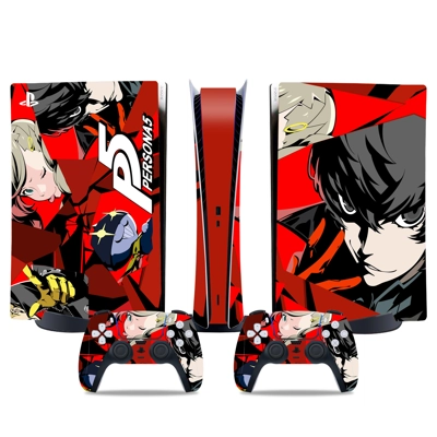 Persona 5 decal skin for PS5 Digital Console and two Contr.. Persona 5 decal skin for PS5 Digital Console and two Contr..