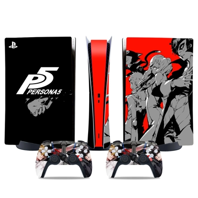 Persona 5 decal skin for PS5 Digital Console and two Contr.. Persona 5 decal skin for PS5 Digital Console and two Contr..
