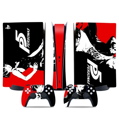 Persona 5 decal skin for PS5 Digital Console and two Controllers