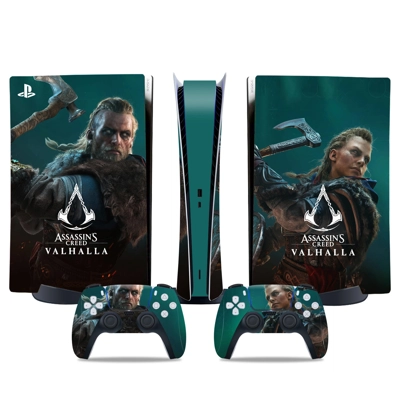 Assassin's Creed Valhalla decal skin for PS5 Digital Console and two Controllers