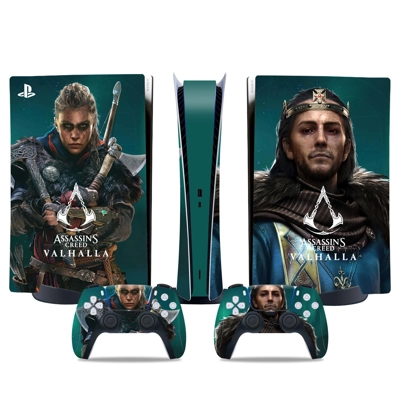 Assassin's Creed Valhalla decal skin for PS5 Digital Console and two Controllers