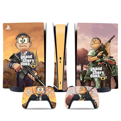 Grand Theft Dora decal skin for PS5 Digital Console and two Controllers