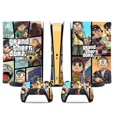 Grand Theft Dora decal skin for PS5 Digital Console and two Controllers