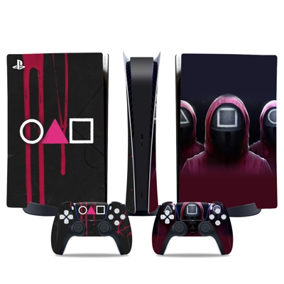 Squid Game decal skin for PS5 Digital Console and two Cont.. Squid Game decal skin for PS5 Digital Console and two Cont..