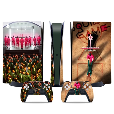 Squid Game decal skin for PS5 Digital Console and two Cont.. Squid Game decal skin for PS5 Digital Console and two Cont..