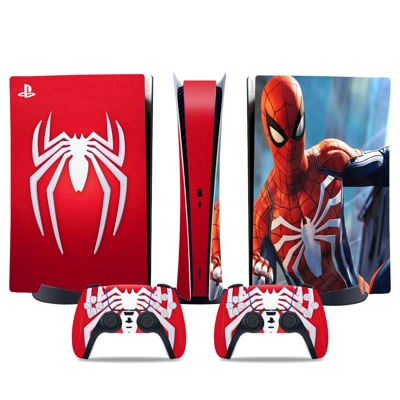 Spiderman decal skin for PS5 Digital Console and two Contr.. Spiderman decal skin for PS5 Digital Console and two Contr..