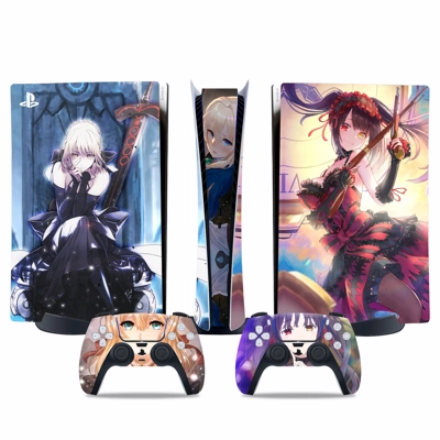 Anime decal skin for PS5 Digital Console and two Controllers Anime decal skin for PS5 Digital Console and two Controllers