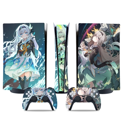Anime decal skin for PS5 Digital Console and two Controllers Anime decal skin for PS5 Digital Console and two Controllers