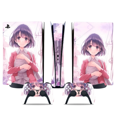 Anime decal skin for PS5 Digital Console and two Controllers Anime decal skin for PS5 Digital Console and two Controllers