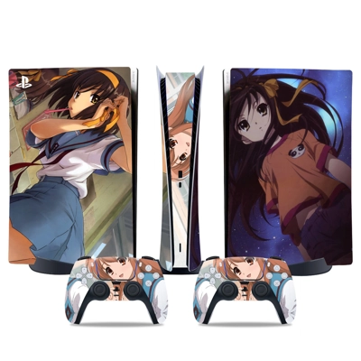 Anime decal skin for PS5 Digital Console and two Controllers Anime decal skin for PS5 Digital Console and two Controllers