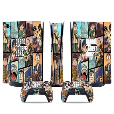 Grand Theft Dora decal skin for PS5 Digital Console and two Controllers