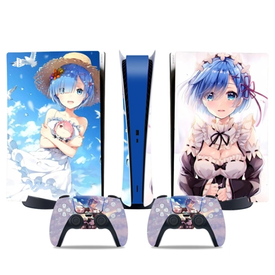 Anime decal skin for PS5 Digital Console and two Controllers Anime decal skin for PS5 Digital Console and two Controllers