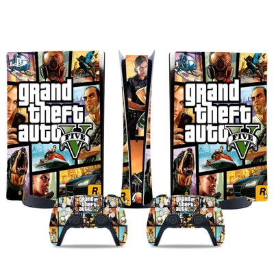 GTA 5 decal skin for PS5 Digital Console and two Controllers GTA 5 decal skin for PS5 Digital Console and two Controllers