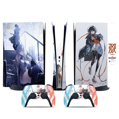 Anime decal skin for PS5 Digital Console and two Controllers Anime decal skin for PS5 Digital Console and two Controllers
