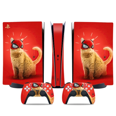Cat Anime decal skin for PS5 Digital Console and two Contr.. Cat Anime decal skin for PS5 Digital Console and two Contr..