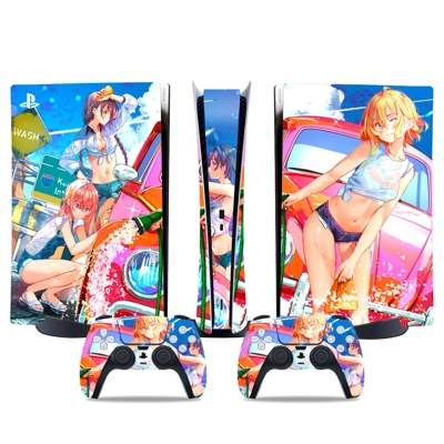 Anime decal skin for PS5 Digital Console and two Controllers