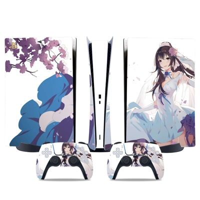 Anime decal skin for PS5 Digital Console and two Controllers