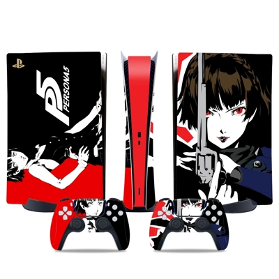 Persona 5 decal skin for PS5 Digital Console and two Contr.. Persona 5 decal skin for PS5 Digital Console and two Contr..