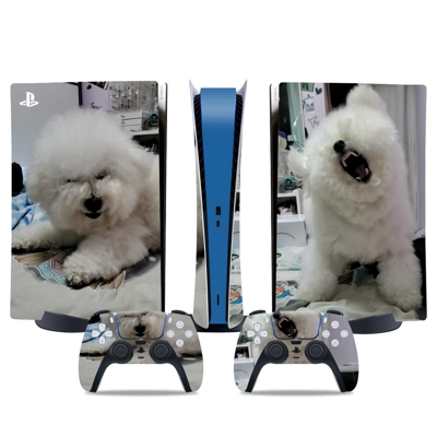 Dog decal skin for PS5 Digital Console and two Controllers