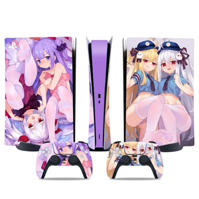 Anime decal skin for PS5 Digital Console and two Controllers Anime decal skin for PS5 Digital Console and two Controllers
