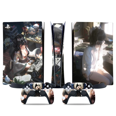 Anime decal skin for PS5 Digital Console and two Controllers Anime decal skin for PS5 Digital Console and two Controllers