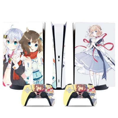 Anime decal skin for PS5 Digital Console and two Controllers Anime decal skin for PS5 Digital Console and two Controllers