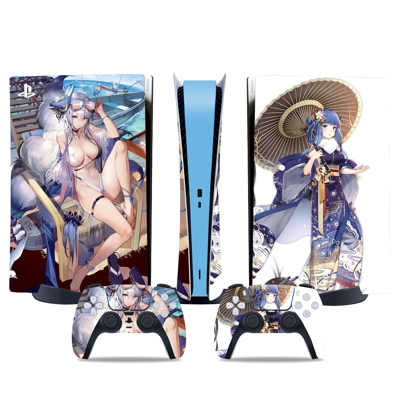 Anime decal skin for PS5 Digital Console and two Controllers Anime decal skin for PS5 Digital Console and two Controllers