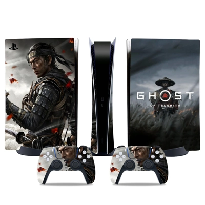 Ghost of Tsushima decal skin for PS5 Digital Console and two Controllers
