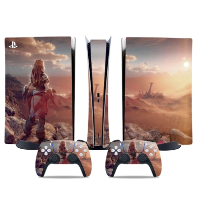 Horizon Zero Dawn decal skin for PS5 Digital Console and two Controllers