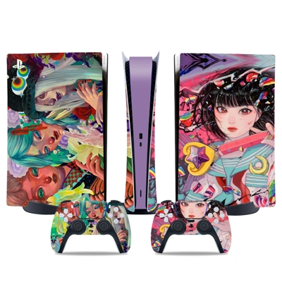 Anime decal skin for PS5 Digital Console and two Controllers Anime decal skin for PS5 Digital Console and two Controllers