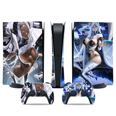 Anime decal skin for PS5 Digital Console and two Controllers Anime decal skin for PS5 Digital Console and two Controllers