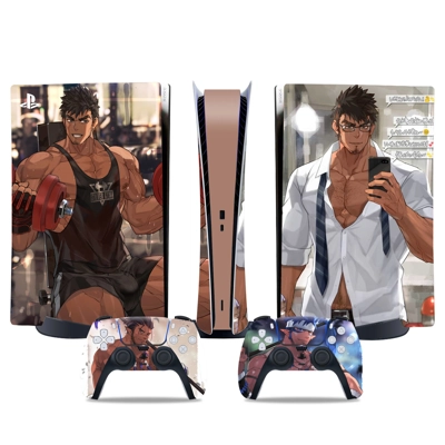 Silver Gym decal skin for PS5 Digital Console and two Cont.. Silver Gym decal skin for PS5 Digital Console and two Cont..